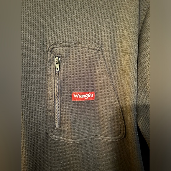 Men’s Wrangler micro waffle long sleeve shirt. Sz L black - Picture 3 of 3